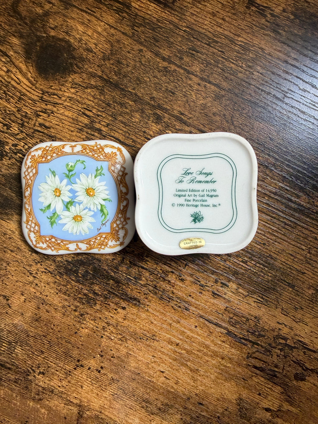Antique Velvet-Top Porcelain Music Box 🎶✨ — Jewelry & Keepsake Storage