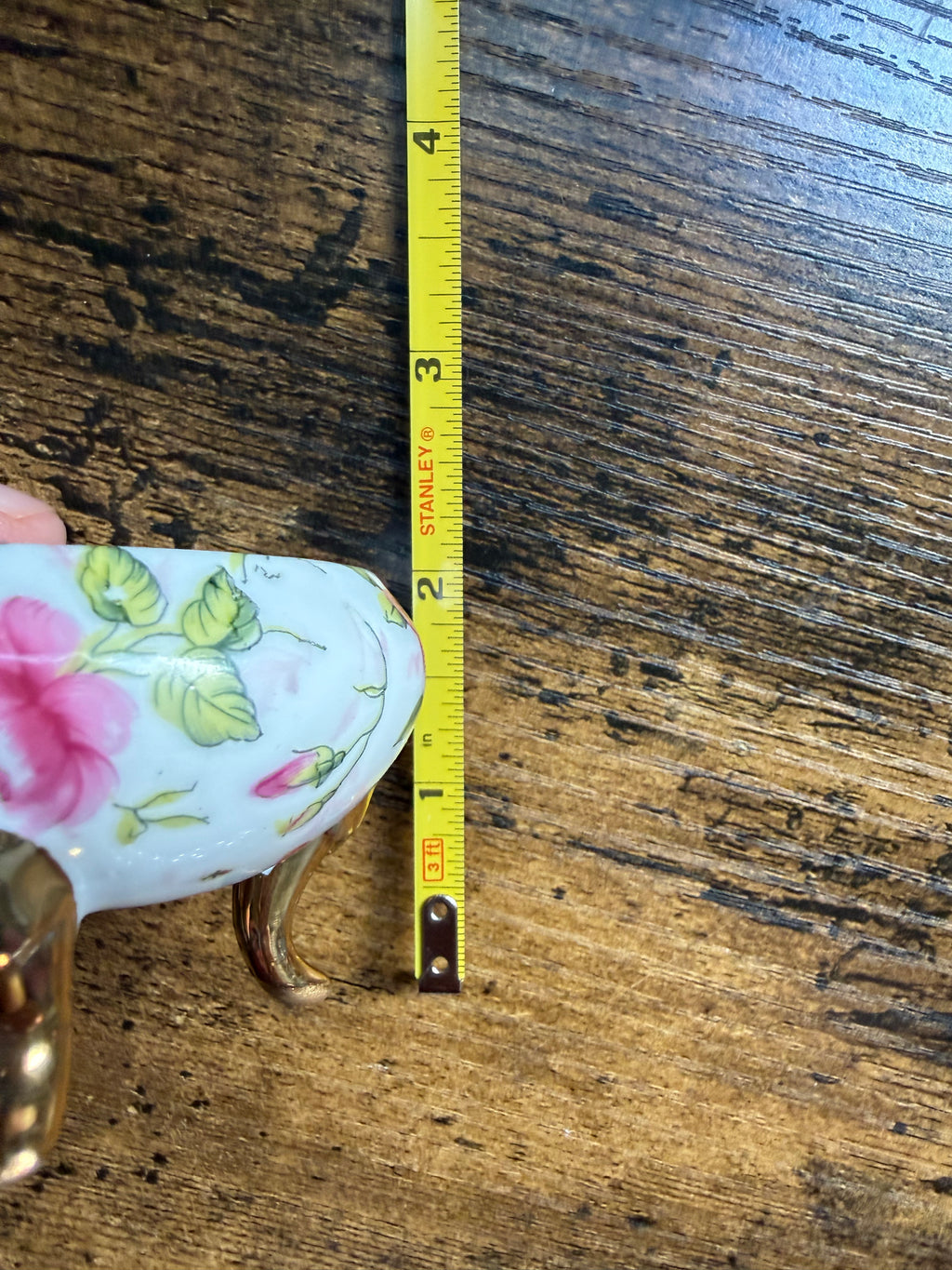 Antique Floral Ceramic Trinket Holder 🌸✨ — Dainty 3-Footed Keepsake Dish