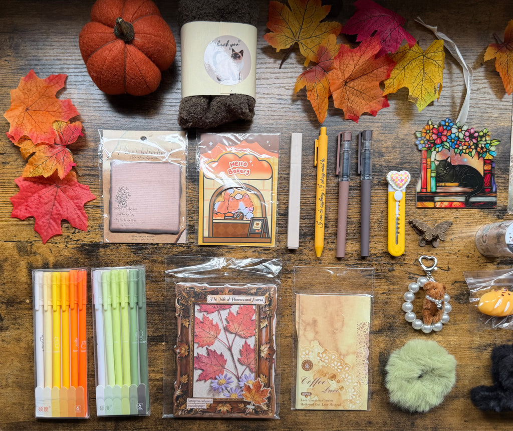 Autumn Harvest Journaler’s Bundle | Handmade Quilted Journal Cover | AutumnStitch x Posies Cover Collab