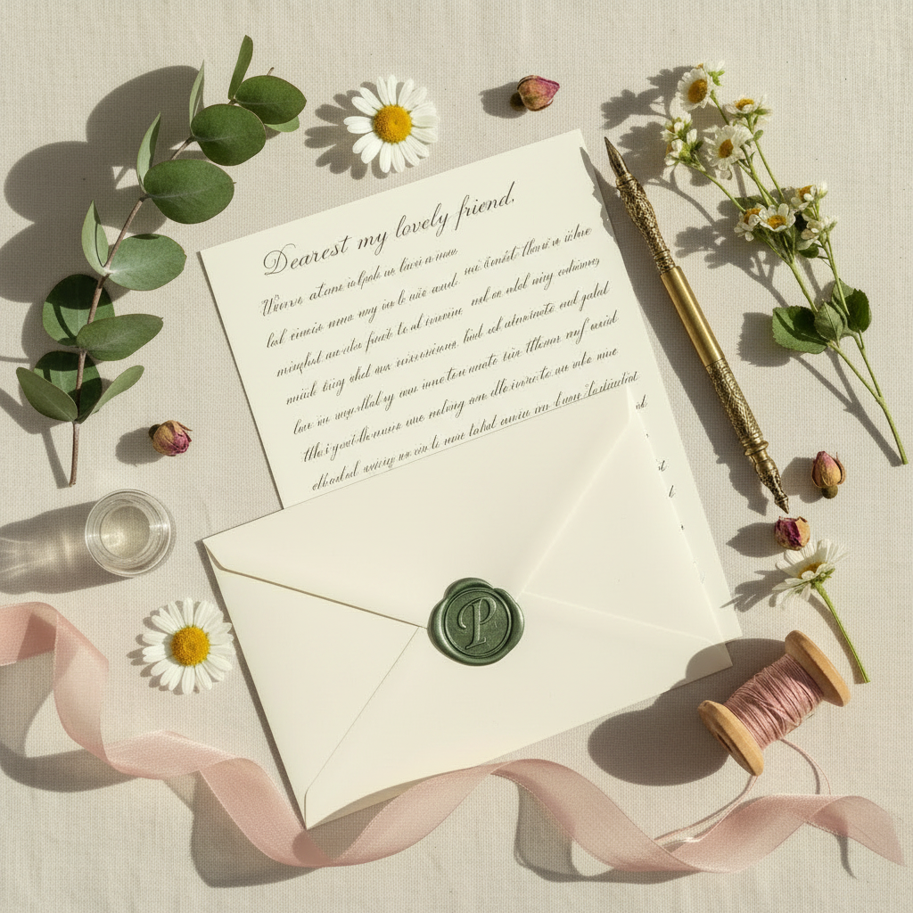 Letter-Forward Love Letter Flat Lay