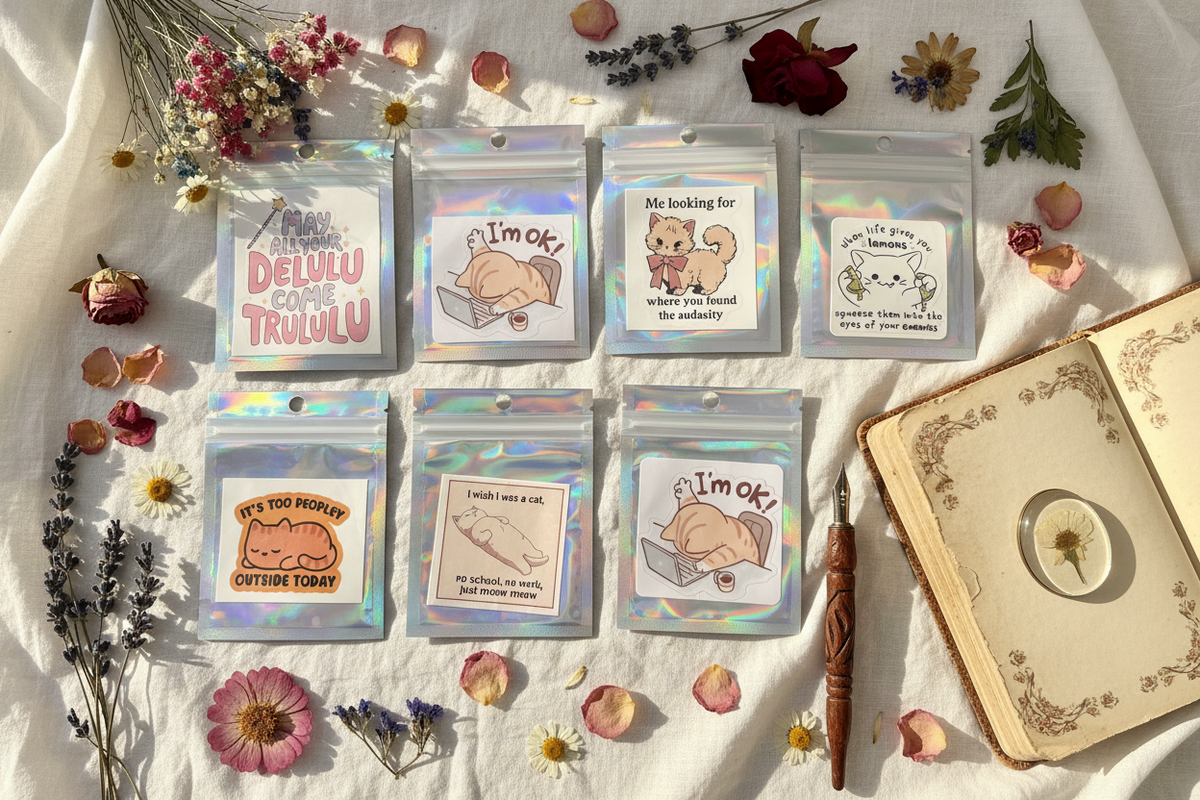 Sticker Bags Cottage Journal and Pen