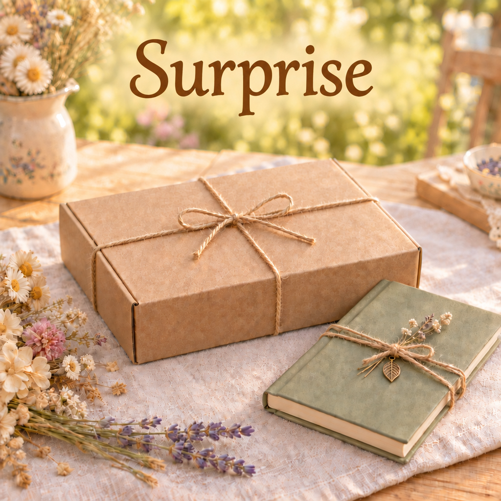 Surprise box photo with medium lettering